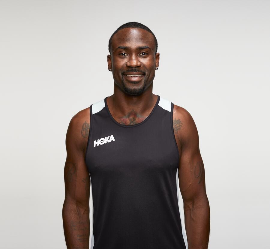 Hoka One One Mens Tops - Performance Tank - Black/Blue - ANKU28901